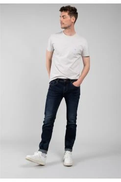Jeans Slim Effet Usé Pour Homme - CARLOS JJ8036M - DEELUXEJEANS CARLOS