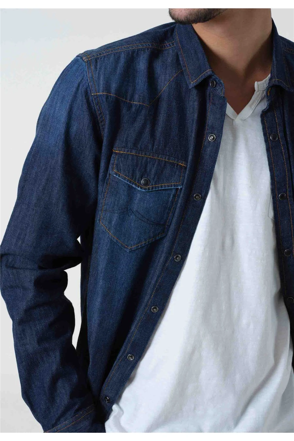 Chemises Chemise Denim Couleur Used Manches LonguesChemise MERLE 4 Chemises Chemise Denim Couleur Used Manches LonguesChemise MERLE – Image 2