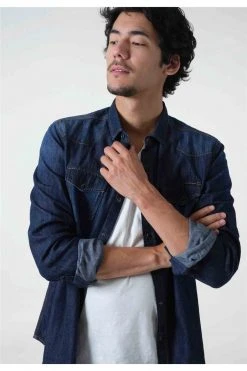 Chemises Chemise Denim Couleur Used Manches LonguesChemise MERLE 11 Chemises Chemise Denim Couleur Used Manches LonguesChemise MERLE -Vêtements Homme Soldes Magasin chemise merle 3