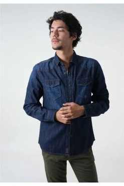 Chemises Chemise Denim Couleur Used Manches LonguesChemise MERLE 13 Chemises Chemise Denim Couleur Used Manches LonguesChemise MERLE -Vêtements Homme Soldes Magasin chemise merle 5