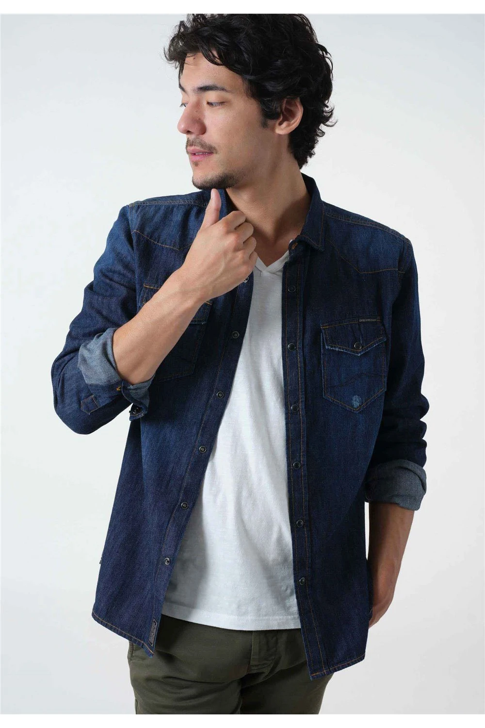 Chemises Chemise Denim Couleur Used Manches LonguesChemise MERLE 3 Chemises Chemise Denim Couleur Used Manches LonguesChemise MERLE