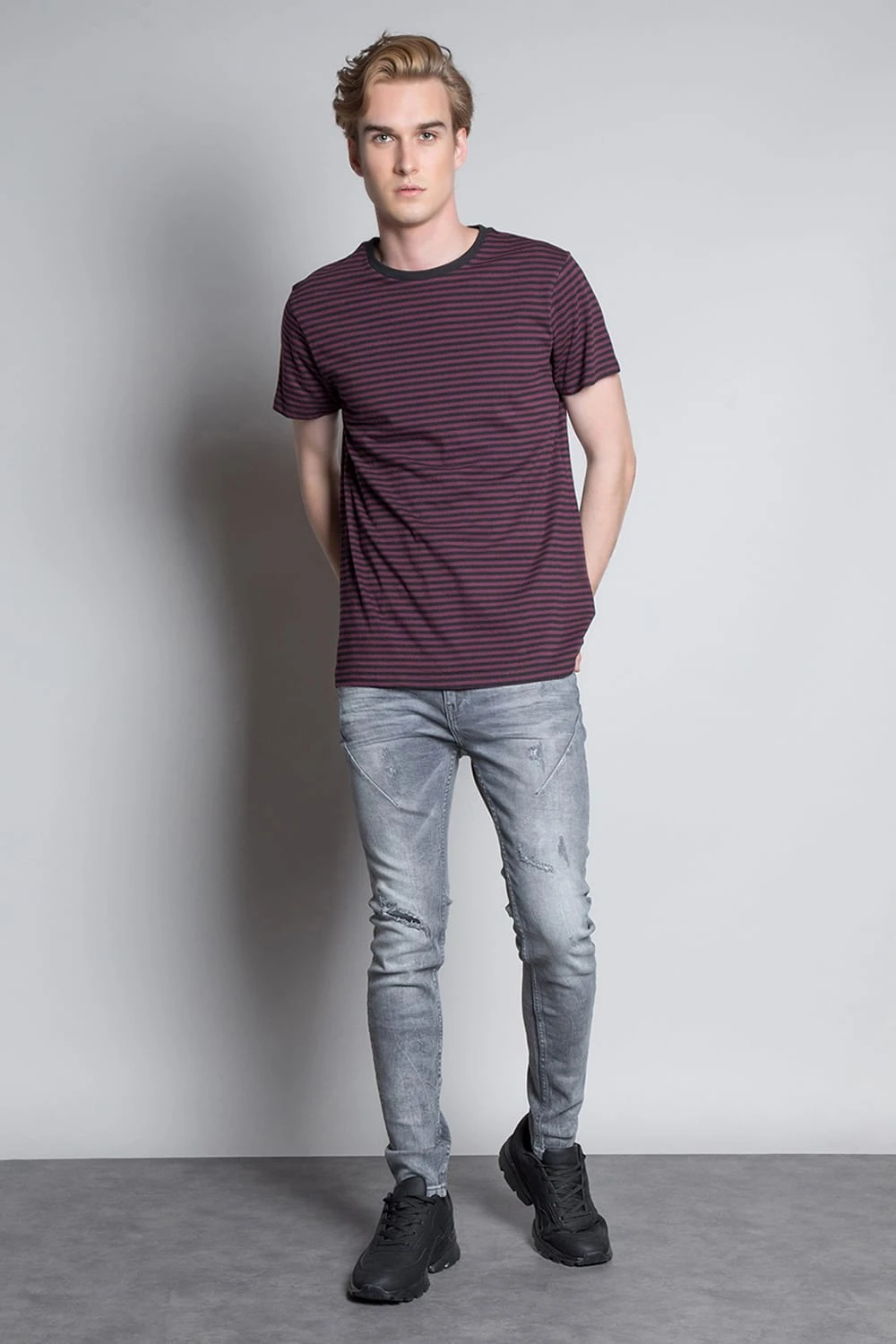 Jeans Skinny Effet Destroy Pour Homme - EBONY JJ8044M - DEELUXEJEANS EBONY 3 Jeans Skinny Effet Destroy Pour Homme - EBONY JJ8044M - DEELUXEJEANS EBONY