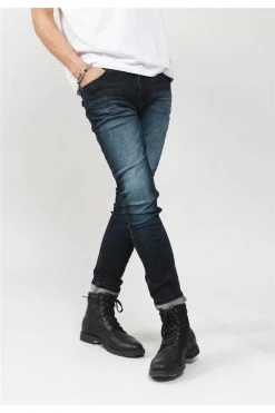 Jeans Skinny Dark Blue UsedJean SKENDER -Vêtements Homme Soldes Magasin jean skender 3