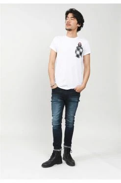 Jeans Skinny Dark Blue UsedJean SKENDER -Vêtements Homme Soldes Magasin jean skender 5