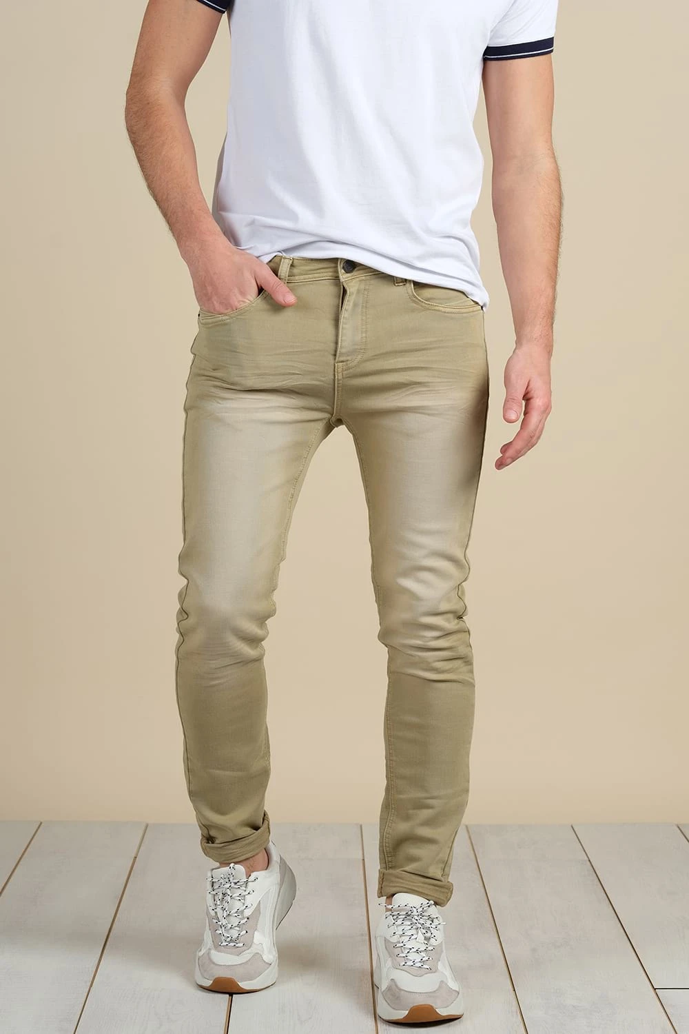 Jogg Jeans Slim Avec Délavage Pour Homme - BARITON S21JG8101M - DEELUXEJeans BARITON 5 Jogg Jeans Slim Avec Délavage Pour Homme - BARITON S21JG8101M - DEELUXEJeans BARITON – Image 3