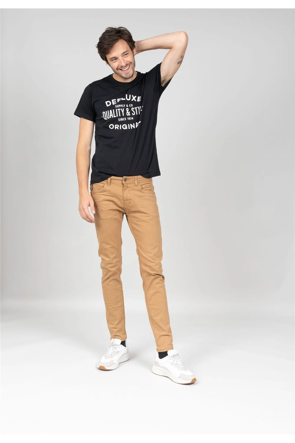 Jeans Slim Camel Pour Homme - CARLOS JJ8070M - DEELUXEJeans CARLOS 3 Jeans Slim Camel Pour Homme - CARLOS JJ8070M - DEELUXEJeans CARLOS