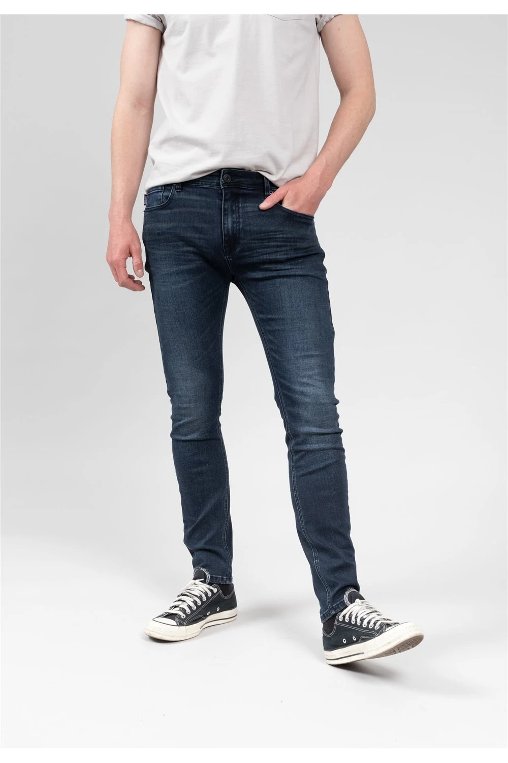 Jeans Skinny Bleu Foncé Délavé Pour Homme - SKENDER JJ8077M - DEELUXEJeans SKENDER 5 Jeans Skinny Bleu Foncé Délavé Pour Homme - SKENDER JJ8077M - DEELUXEJeans SKENDER – Image 3