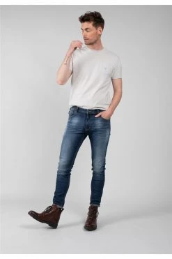 Jeans Skinny Bleu Délavé Pour Homme - SKENDER JJ8076M - DEELUXEJeans SKENDER