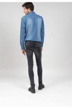 Jeans Skinny Gris Délavé Pour Homme - SKENDER JJ8078M - DEELUXEJeans SKENDER -Vêtements Homme Soldes Magasin jeans skender 32
