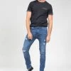 Jeans Skinny Bleu Effet Usé Pour Homme - SKENDER JJ8079M - DEELUXEJeans SKENDER 2 Jeans Skinny Bleu Effet Usé Pour Homme - SKENDER JJ8079M - DEELUXEJeans SKENDER -Vêtements Homme Soldes Magasin jeans skender 6