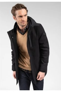 Vestes & Blousons Manteau En Laine à Capuche Pour Homme - CONTINU 01V690M - DEELUXEManteau CONTINU -Vêtements Homme Soldes Magasin manteau continu 2