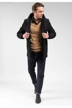 Vestes & Blousons Manteau En Laine à Capuche Pour Homme - CONTINU 01V690M - DEELUXEManteau CONTINU