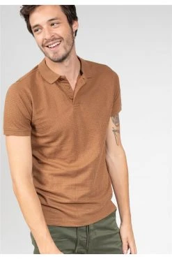 Polos Homme Polo Texturé En Coton Pour Homme - TAN 01V205M - DEELUXEPolo TAN