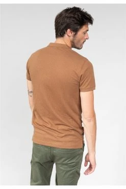 Polos Homme Polo Texturé En Coton Pour Homme - TAN 01V205M - DEELUXEPolo TAN -Vêtements Homme Soldes Magasin polo tan 3