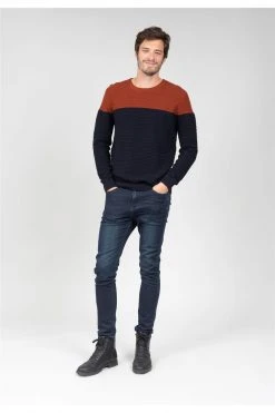 Pulls & Sweats Homme Pull Bicolore En Maille Pour Homme - BROOK 01V301M - DEELUXEPull BROOK -Vêtements Homme Soldes Magasin pull brook 2