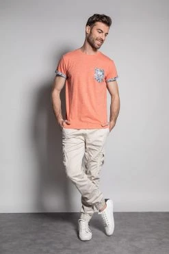 T-shirts T-shirt Chiné Avec Poche Imprimée Pour Homme - SHAMAR S20195 - DEELUXET-SHIRT SHAMAR -Vêtements Homme Soldes Magasin shamar 1