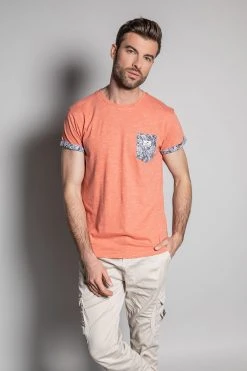 T-shirts T-shirt Chiné Avec Poche Imprimée Pour Homme - SHAMAR S20195 - DEELUXET-SHIRT SHAMAR -Vêtements Homme Soldes Magasin shamar 4