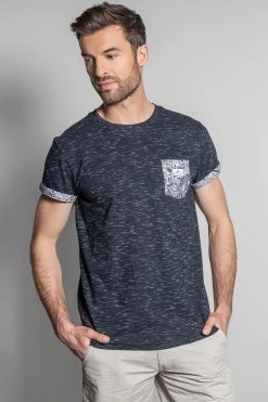 T-shirts T-shirt Chiné Avec Poche Imprimée Pour Homme - SHAMAR S20195 - DEELUXET-SHIRT SHAMAR -Vêtements Homme Soldes Magasin shamar 5