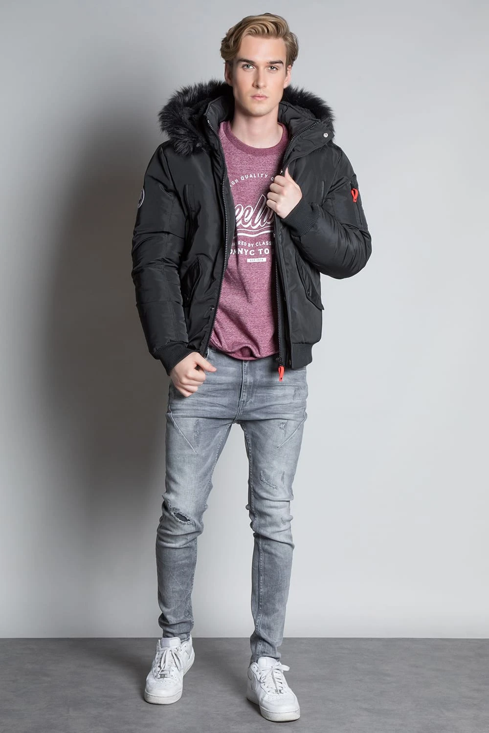 Vestes & Blousons Parka Courte à Capuche Et Fourrure Pour Homme - SHARK W20650M - DEELUXEPARKA SHARK 4 Vestes & Blousons Parka Courte à Capuche Et Fourrure Pour Homme - SHARK W20650M - DEELUXEPARKA SHARK – Image 2