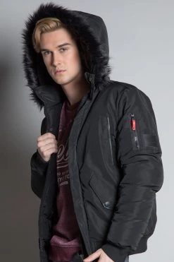 Vestes & Blousons Parka Courte à Capuche Et Fourrure Pour Homme - SHARK W20650M - DEELUXEPARKA SHARK 12 Vestes & Blousons Parka Courte à Capuche Et Fourrure Pour Homme - SHARK W20650M - DEELUXEPARKA SHARK -Vêtements Homme Soldes Magasin shark 4