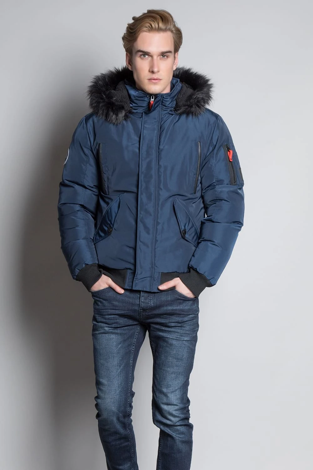 Vestes & Blousons Parka Courte à Capuche Et Fourrure Pour Homme - SHARK W20650M - DEELUXEPARKA SHARK 8 Vestes & Blousons Parka Courte à Capuche Et Fourrure Pour Homme - SHARK W20650M - DEELUXEPARKA SHARK – Image 6