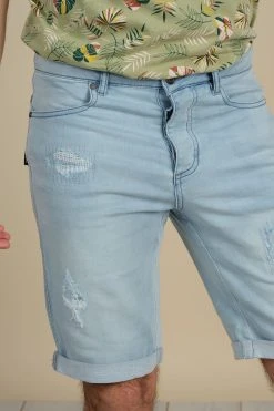 Shorts & Bermudas Short Slim Jogg Jean Délavé Pour Homme - BULLET S21JG850M - DEELUXEShort BULLET -Vêtements Homme Soldes Magasin short bullet 3