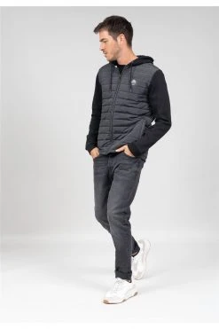 Sweats Sweat Zippé à Capuche Bi-matière Pour Homme - FEELING 01V583M - DEELUXESweat FEELING -Vêtements Homme Soldes Magasin sweat feeling 2