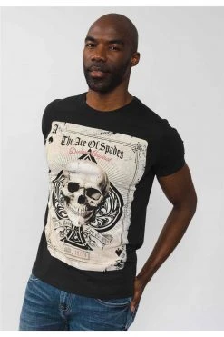 T-shirts Tee-shirt Imrimé Tête De Mort As De PiqueT-Shirt ACE -Vêtements Homme Soldes Magasin t shirt ace 4
