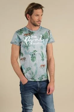 T-shirts T-shirt Imprimé Tropical Pour Homme - BALI S21108M - DEELUXET-Shirt BALI -Vêtements Homme Soldes Magasin t shirt bali 11