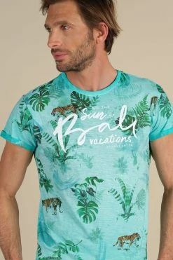 T-shirts T-shirt Imprimé Tropical Pour Homme - BALI S21108M - DEELUXET-Shirt BALI -Vêtements Homme Soldes Magasin t shirt bali 8