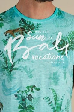 T-shirts T-shirt Imprimé Tropical Pour Homme - BALI S21108M - DEELUXET-Shirt BALI -Vêtements Homme Soldes Magasin t shirt bali 9