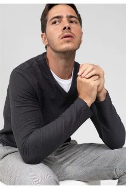 T-shirts T-shirt Uni à Manches Longues Pour Homme - DERREN 01V139M - DEELUXET-Shirt DERREN -Vêtements Homme Soldes Magasin t shirt derren 4