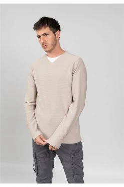 T-shirts T-shirt Uni à Manches Longues Pour Homme - DERREN 01V139M - DEELUXET-Shirt DERREN -Vêtements Homme Soldes Magasin t shirt derren 5