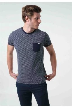 T-shirts Tee-shirt à Motifs Col V Avec Poche Plaquée BicoloreT-Shirt EARSON -Vêtements Homme Soldes Magasin t shirt earson 3