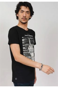 T-shirts Tee-shirt Imprimé Doigt Levé Col Rond Manches CourtesT-Shirt FONK -Vêtements Homme Soldes Magasin t shirt fonk 4