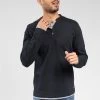 T-shirts T-shirt Manches Longues Col Tunisien Pour Homme - GLAZING 01V114M - DEELUXET-Shirt GLAZING -Vêtements Homme Soldes Magasin t shirt glazing 6