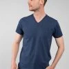 T-shirts T-shirt Col V En Coton Bio Pour Homme - JULIUS 01V104M - DEELUXET-Shirt JULIUS -Vêtements Homme Soldes Magasin t shirt julius