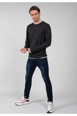 T-shirts T-shirt Manches Longues Chiné Pour Homme - MONAN 01V189M - DEELUXET-Shirt MONAN -Vêtements Homme Soldes Magasin t shirt monan 2