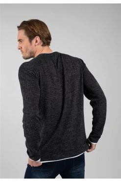 T-shirts T-shirt Manches Longues Chiné Pour Homme - MONAN 01V189M - DEELUXET-Shirt MONAN -Vêtements Homme Soldes Magasin t shirt monan 3