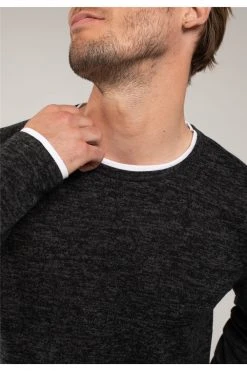 T-shirts T-shirt Manches Longues Chiné Pour Homme - MONAN 01V189M - DEELUXET-Shirt MONAN -Vêtements Homme Soldes Magasin t shirt monan 4