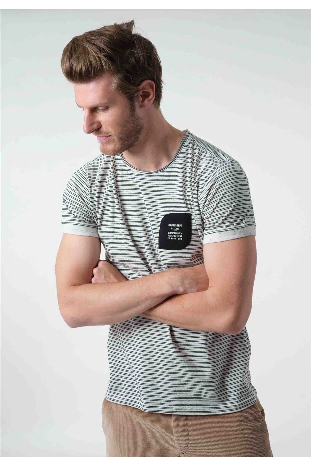 T-shirts Tee-shirt à Rayures Col Rond Manches CourtesT-Shirt MYMIND 5 T-shirts Tee-shirt à Rayures Col Rond Manches CourtesT-Shirt MYMIND – Image 3