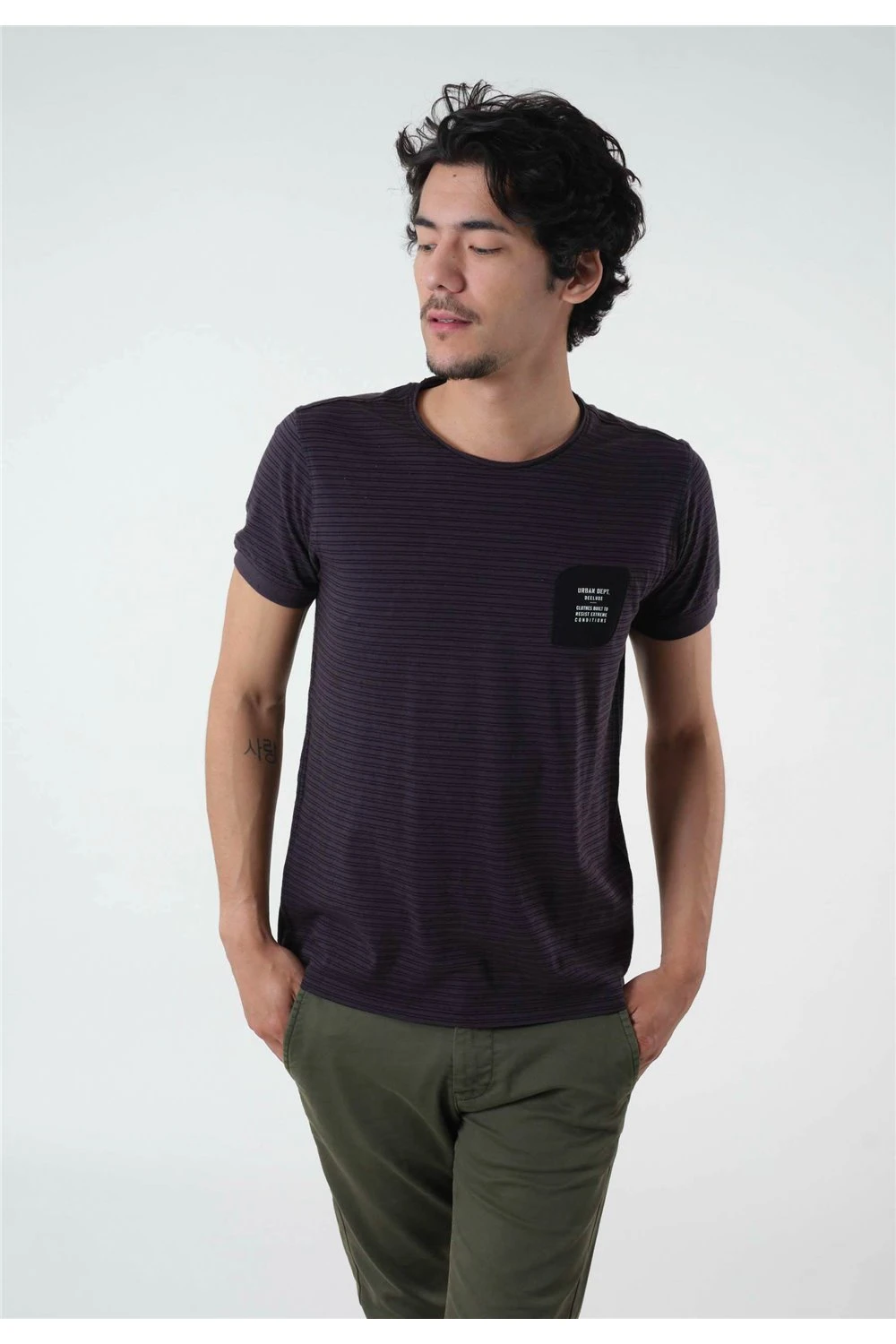 T-shirts Tee-shirt à Rayures Col Rond Manches CourtesT-Shirt MYMIND 8 T-shirts Tee-shirt à Rayures Col Rond Manches CourtesT-Shirt MYMIND – Image 6