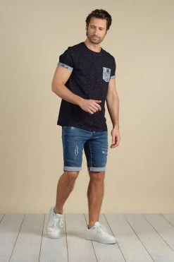 T-shirts T-shirt Avec Détails à Imprimé Tropical Pour Homme - SHAMAR S21194M - DEELUXET-Shirt SHAMAR -Vêtements Homme Soldes Magasin t shirt shamar 11