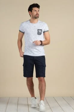 T-shirts T-shirt Avec Détails à Imprimé Tropical Pour Homme - SHAMAR S21194M - DEELUXET-Shirt SHAMAR -Vêtements Homme Soldes Magasin t shirt shamar 7