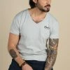 T-shirts T-shirt Col V Pour Homme - SOLDIER S21112M - DEELUXET-Shirt SOLDIER -Vêtements Homme Soldes Magasin t shirt soldier 12