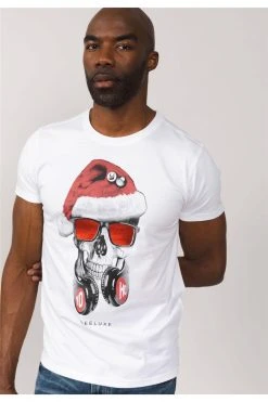 T-shirts Tee-shirt Tête De Mort Père Noël DeejayT-Shirt XMAS -Vêtements Homme Soldes Magasin t shirt xmas 2