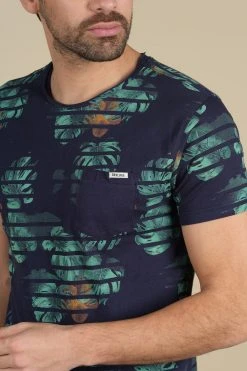 T-shirts T-shirt à Rayures Et Motif Floral Pour Homme - ZONIA S21158M - DEELUXET-Shirt ZONIA -Vêtements Homme Soldes Magasin t shirt zonia 10