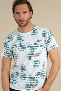 T-shirts T-shirt à Rayures Et Motif Floral Pour Homme - ZONIA S21158M - DEELUXET-Shirt ZONIA -Vêtements Homme Soldes Magasin t shirt zonia 11