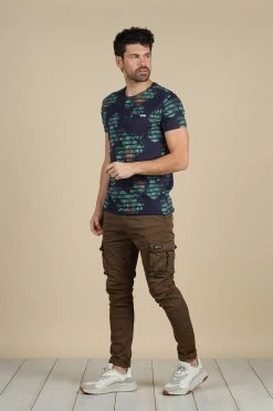 T-shirts T-shirt à Rayures Et Motif Floral Pour Homme - ZONIA S21158M - DEELUXET-Shirt ZONIA -Vêtements Homme Soldes Magasin t shirt zonia 7