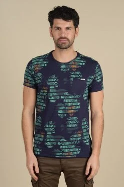T-shirts T-shirt à Rayures Et Motif Floral Pour Homme - ZONIA S21158M - DEELUXET-Shirt ZONIA -Vêtements Homme Soldes Magasin t shirt zonia 8